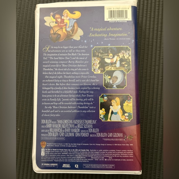 Thumbelina VHS - Picture 2 of 4